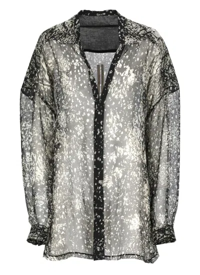 Rick Owens Black Silk Shirt