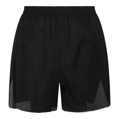 Rick Owens Black Silk Shorts