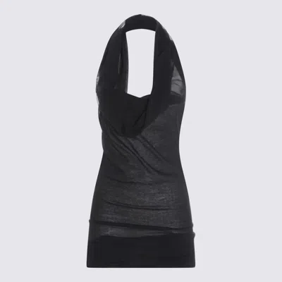 RICK OWENS BLACK SILK TOP