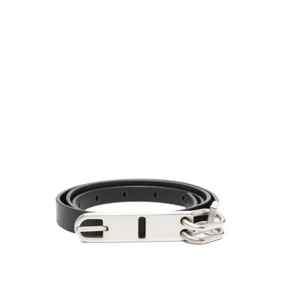 Rick Owens Black  Silver Belts