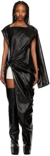 Rick Owens Black Single-shoulder Maxi Dress In 09 Black