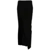 Rick Owens Knitted Midi Skirt In Black