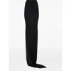 Rick Owens Flowing Maxi Skirt With Sheer Panel And High Waist In Black
