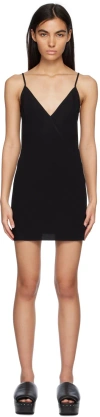 Rick Owens Black Slip Minidress In 09 Black