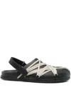 Rick Owens Black Slip On Sandals In Brown
