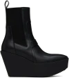 Rick Owens Black Concordians Sliver Platform Beatle Chelsea Boots In 09 Black