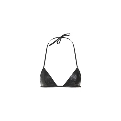 RICK OWENS BLACK SNAKE LEATHER TOP