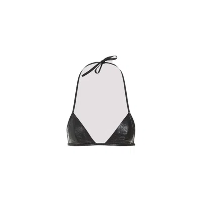 RICK OWENS RICK OWENS BLACK SNAKE LEATHER TOP