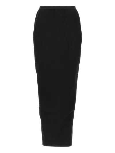 Rick Owens Black Soft Pillar Long Skirt