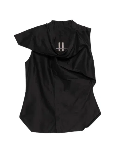 Rick Owens Women Black Solid Cowl Neck Top