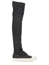 Rick Owens Black Solid High-sock Boots In Black
