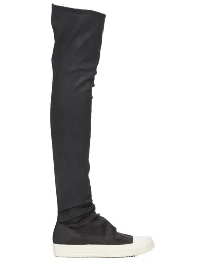 Rick Owens Black Solid High-sock Boots