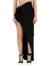 Rick Owens Black Solid Maxi Skirt In Black