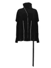 Rick Owens Black Solid Mock Collar Sweatshirt In Black