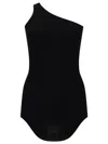 Rick Owens Black Solid One Shoulder Top In Black