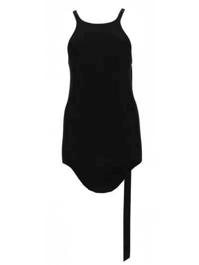 Rick Owens Black Solid Scoop Neck Top