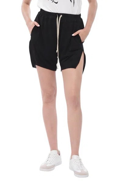 Rick Owens Black Solid Shorts