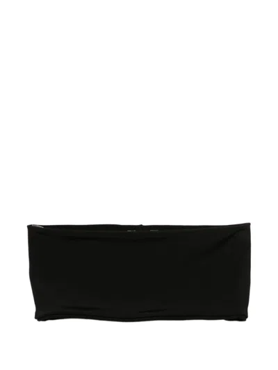 RICK OWENS WOMEN BLACK SOLID STRAPLESS TOP, M LUXURY TOPS FOR WOMEN DARVEYS