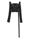 Rick Owens Black Solid V Neck Jacket In Black