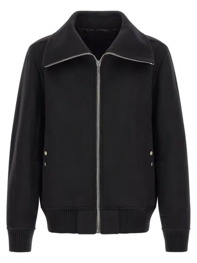 RICK OWENS BLACK SOLID WOOL JACKET