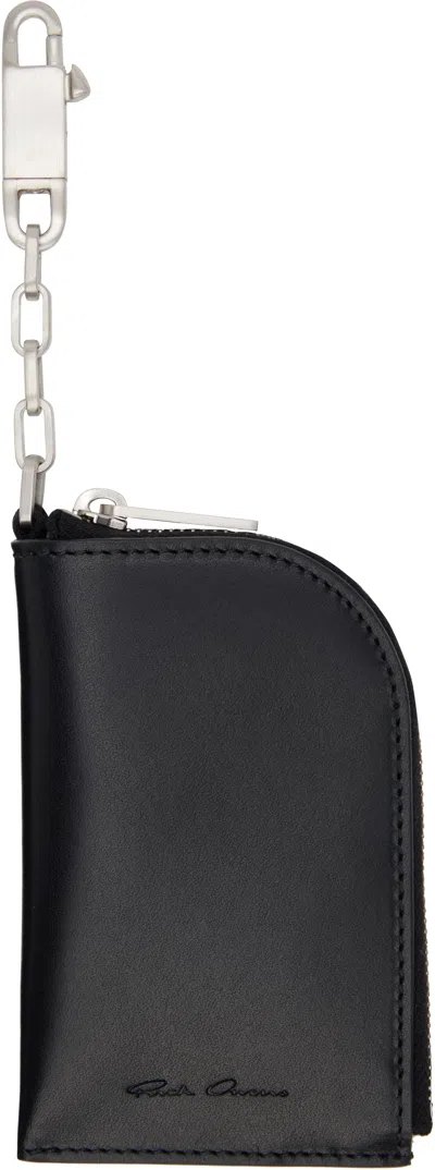 Rick Owens Black Spalla Lux Hook Wallet In 09 Black