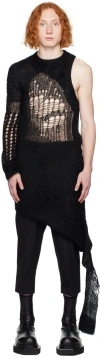Rick Owens Black Spider Banana Sweater In 09 Black