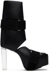 Rick Owens Stylish And Simple Platform Leather Boots In Black