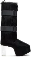 Rick Owens Thick High-heeled Boots In 90 Black/clear
