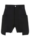 Rick Owens Black Stefan Cargo Bermuda Shorts In Black