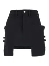 Rick Owens Stefan Black Mini-skirt With Patch Pockets In Wool Woman In Black