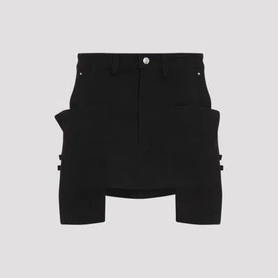 RICK OWENS BLACK STEFAN WOOL MINI SKIRT