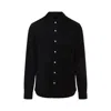 Rick Owens Leather Outershirt With Pockets And Collar In Black