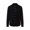 Rick Owens Leather Outershirt With Pockets And Collar In Black