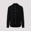 Rick Owens Leather Outershirt With Pockets And Collar In Black