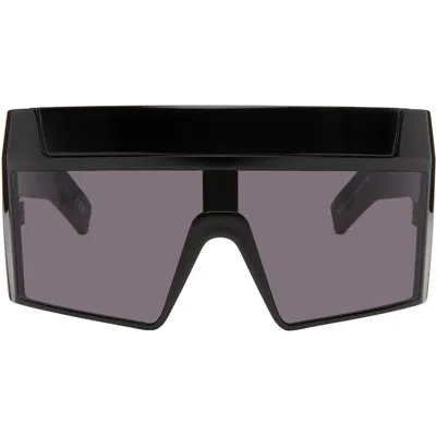 Rick Owens Black Suicide Edition Rev Shiny Sunglasses