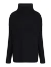 Rick Owens Oversized Ribbed Knit Sweater With Flared Hem In Black