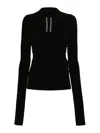 Rick Owens Black Hollywood Jersey Ls Prong T-shirt In Black