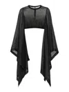 Rick Owens Long Sleeve Cropped T-shirt In Black