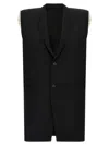 Rick Owens Tailored Sl Sleeveless Jacket With Back Belt In Black