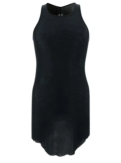 Rick Owens Cotton Rib Tank Top In Black