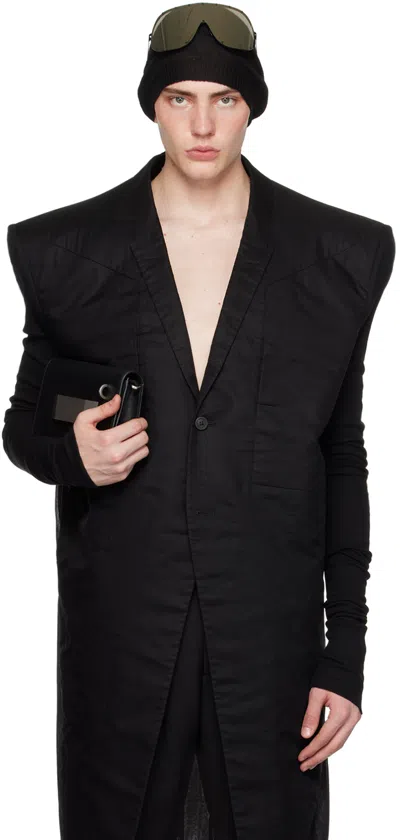 Rick Owens Black Tatlin Coat In 09 Black