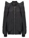 Rick Owens Womens Tec Flight Two-slip-pockets Shell Jacket Black In Black