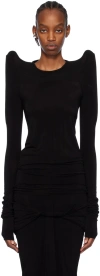 Rick Owens Black Tec Long Sleeve T-shirt In 09 Black