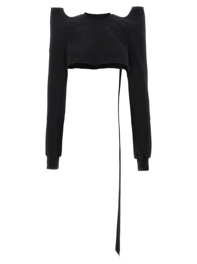 Rick Owens Black Tecsweat Sweatshirt