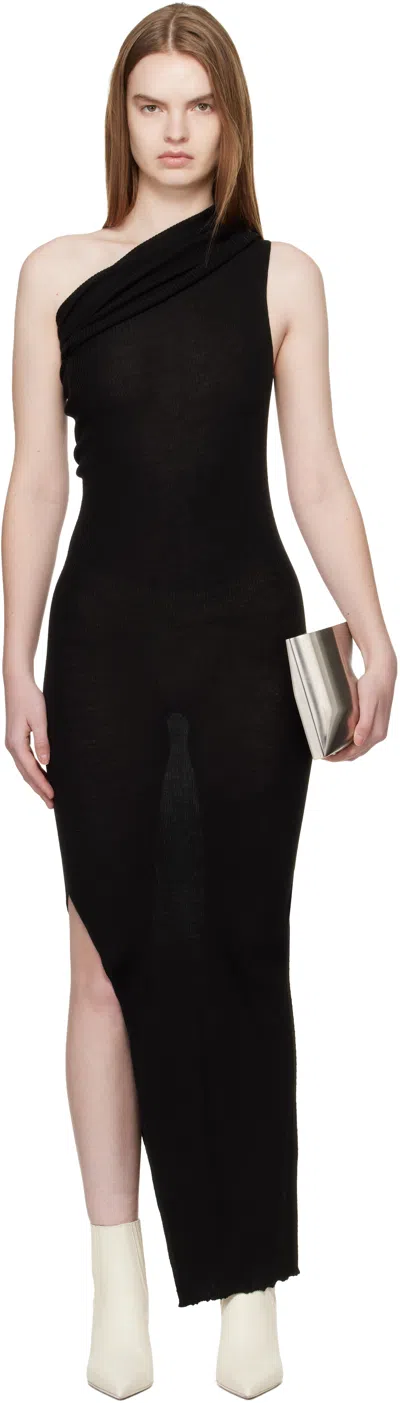 Rick Owens Black Temple Athena Midi Dress