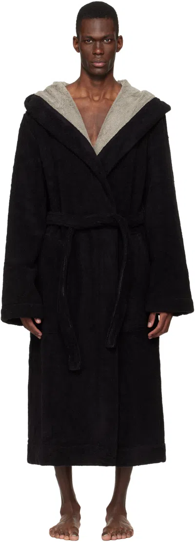 Rick Owens Black Temple Beach Bathrobe