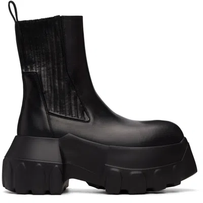 Rick Owens Black Temple Beatle Mega Tractor Chelsea Boots