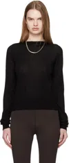 Rick Owens Black Temple Crater Knit Sweater In Black
