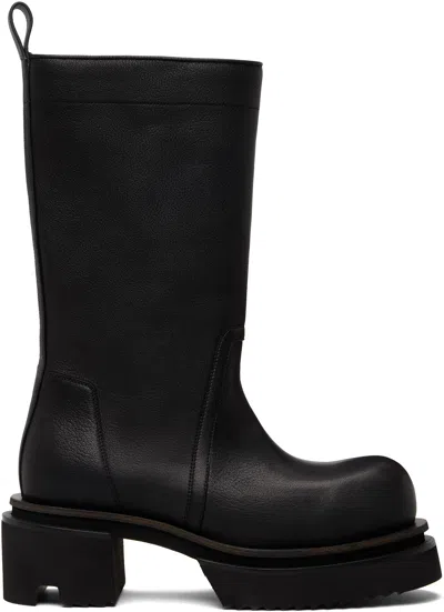 Rick Owens Black Temple Calf Pull On Bogun Boots