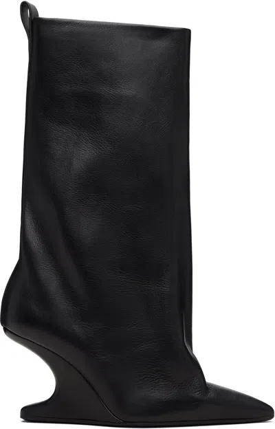 Rick Owens Black Temple Cantilever 8 Sharp Flared Boots